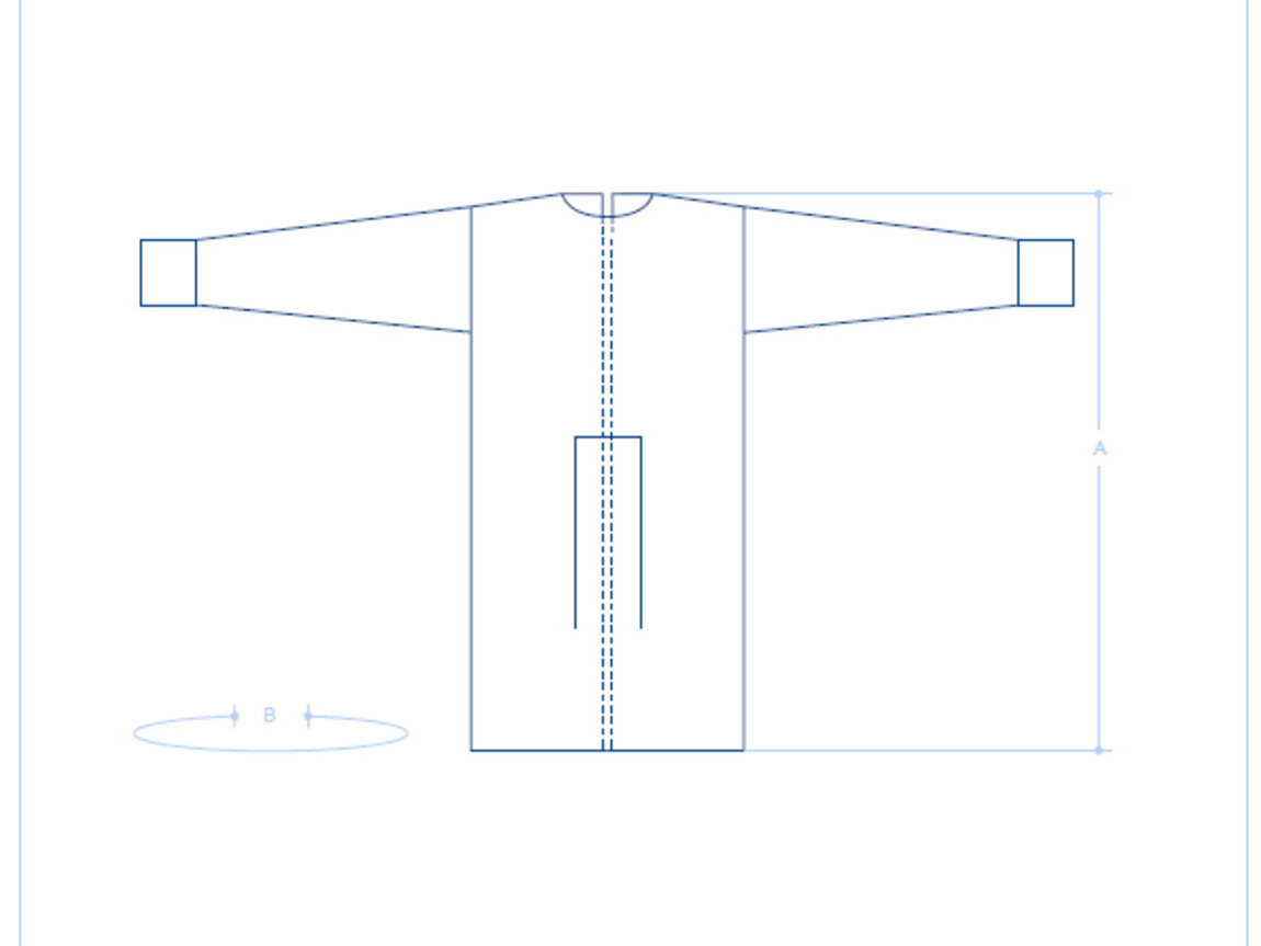 EURONDA - STERILNÍ chirurgický ochranný oděv sv.modrý, univerzální velikost, 50ks/bal, (270428)