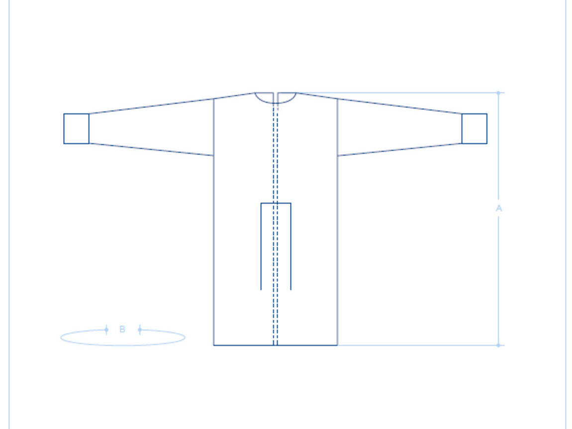 EURONDA Chirurgický ochranný oděv sv.zelený, univerzální velikost, 50ks/bal, (270425)