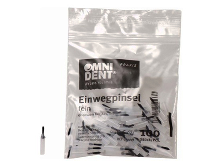 OMNI Jednorázové štětečky 100 ks transparentní, krátké, jemné (25449)
