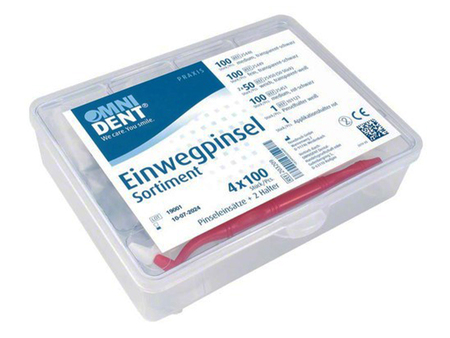OMNI Jednorázové štětečky, sada 4x100ks, 2x držáky (203209)