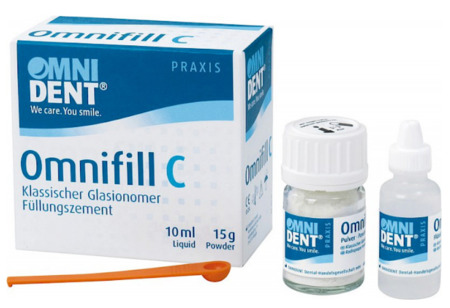 Omnifill C - skloionomerní cement, set A2 15g prášek 10ml tekutina (85182)