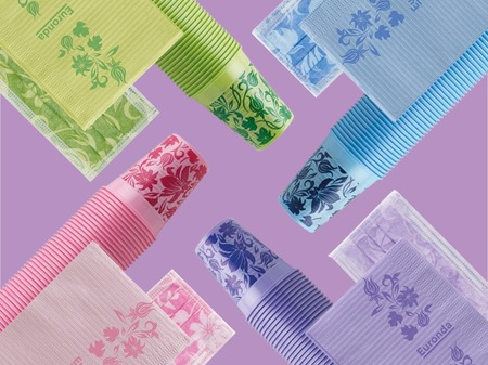 Euronda Monoart kelímky FLORAL, modré 3000ks 200ml